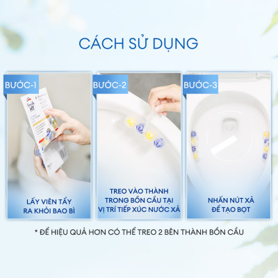 Combo 2 Viên Tẩy Bồn Cầu Fresh HY 350 Lần Xả, Làm Sạch Khuẩn & Ngăn Ngừa Mảng Bám, Khử Mùi Và Lưu Hương Thơm Mát (2 Vỉ Treo X2)