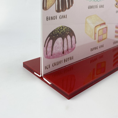 Kệ menu nhà hàng, Standee mica để bàn, Bảng quét mã QR Code, Kệ mica 2 mặt Enter E09 100x210mm đế lùa