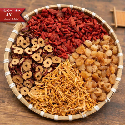 Trà Đông Trùng Hạ Thảo Tứ Vị Táo Đỏ Sunbeleaf – Bồi Bổ Cơ Thể, Bổ Khí Huyết, Tốt Cho Tim Mạch, Chống Lão Hóa – Hộp 10 Đến 20 Gói
