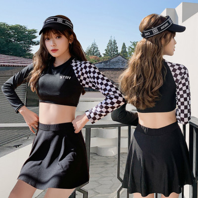 Bộ đồ bơi bikini nữ 2 mảnh dài tay chống nắng kín đáo đi tắm biển - B.34