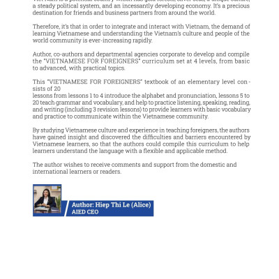 Tiếng Việt Cho Người Nước Ngoài - Chương Trình Sơ Cấp - Tái Bản Lần 1 (Kèm CD)