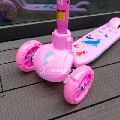 Xe Scooter Cho Bé Centosy 202, Họa Tiết Cá Heo Đáng Yêu Cao Cấp, Có 3 Bánh