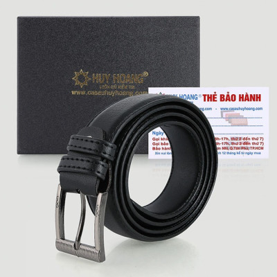 HJ5001-02-03 - Dây thắt lưng nữ Huy Hoàng 3P may viền màu bò, đen, nâu