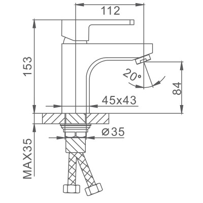 Vòi chậu lavabo nóng lạnh Frap F1064 - Hàng Chính Hãng LIÊN BANG NGA
