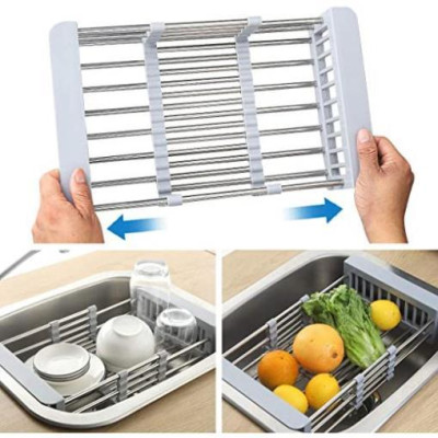 Kệ giá rổ gác bồn rửa chén bát đĩa inox 304 siêu tiện lợi (loại dày)