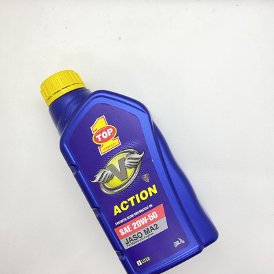 [Mẫu Mới] Nhớt xe số cao cấp Top 1 SUPER V 20W50 1L, bao bì mới dạng chai