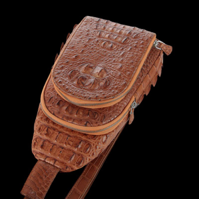 HJ6285-86-87-88 - Túi đeo trước nam da cá sấu Huy Hoàng màu đen, nâu đất, vàng bò, nâu đỏ