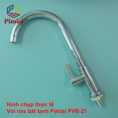 Vòi Rửa Chén Lạnh 1 Đường Nước INOX 304 Pimisi Cao Cấp Mạ Xi Cr/Ni Sáng Bóng Cổ Xoay Bi Cấp Nước Cho Chậu Rửa Bát 1-2-3 Hố Trong Nhà Bếp Gắn Chậu Âm - Dương Bàn Đá Quay 360 Tăng Áp Kiểu Đơn Cổ Ngỗng Cần Cứng - Thân - Để To | Hàng chính hãng