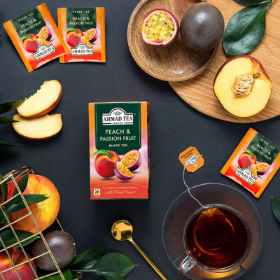 TRÀ AHMAD ANH QUỐC - ĐÀO & CHANH DÂY (40g) - Peach & Passion Fruit - Vừa thơm ngon, vừa giúp bạn dễ ngủ