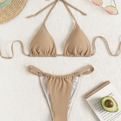 Bikini 2 mảnh bơi lội Đồ đi biển Basics cao cấp nhiều màu đen - cafe sữa