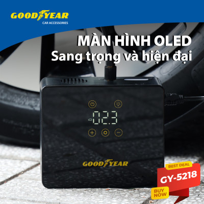 Máy Bơm Lốp Ô Tô Điện Tử Cảm Ứng Thông Minh Đa Năng GOODYEAR GY-5218 - Nhập Khẩu Chính Hãng