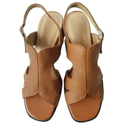 Giày Sandal Cao Gót Da Bò BIGGBEN Cao 5 Phân SDCG143