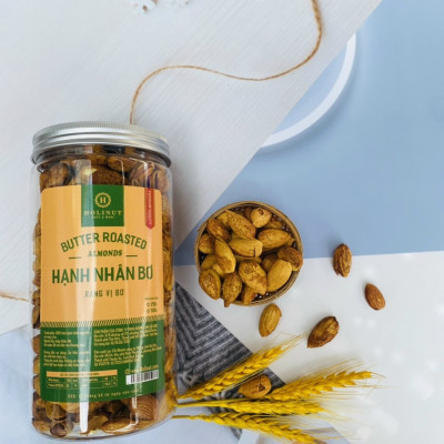 Hạnh Nhân Rang Bơ - Thương Hiệu Holinut Chuẩn Nhập Khẩu Mỹ/500gram