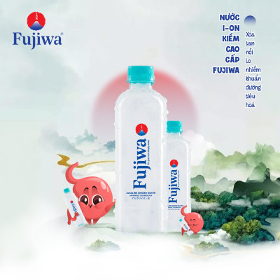 Thùng 24 Chai Nước Uống Ion Kiềm Cao Cấp Đóng Chai Fujiwa 300ml - Nước uống Detox với Công Nghệ Điện Phân Ion Kiềm