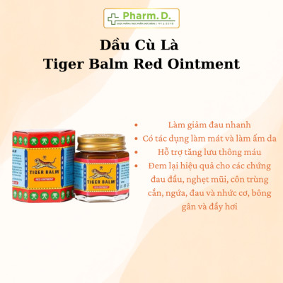 Dầu cù là Tiger Balm Red/White Ointment Haw Par giảm đau và nhức cơ, bong gân 19.4g và 30g