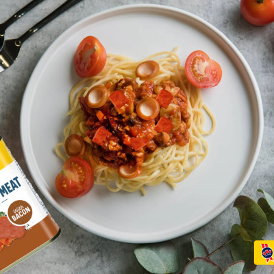 Thịt Heo Hộp Xông Khói Bacon Tulip 340g - Nhập Khẩu Đan Mạch | Tulip Pork Luncheon Meat with Bacon 340g