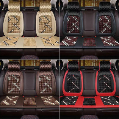 Lót Ghế Ô Tô Hạt Gỗ Libaiwang Bọc Ghế Ô Tô Chống Nóng - Áo Ghế Ô Tô Lót Liền Massage Lưng Chất Liệu Da Cao Cấp khaihuyau