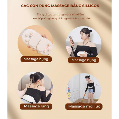 Đai Chườm Nóng, Máy Massage Giảm Đau Bụng Kinh BUMAS BU01 - Hỗ Trợ Chống Lão Hoá Da Sau Sinh