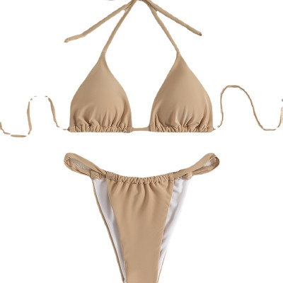 Bikini 2 mảnh bơi lội Đồ đi biển Basics cao cấp nhiều màu đen - cafe sữa