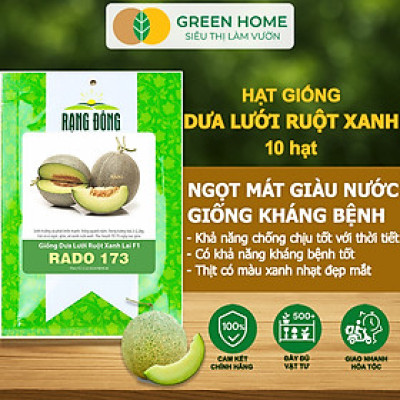 Hạt Giống Dưa Lưới Ruột Xanh Lai F1 Greenhome, Gói 10 Hạt, Dễ Trồng Quanh Năm, Nảy Mầm Cao, T28
