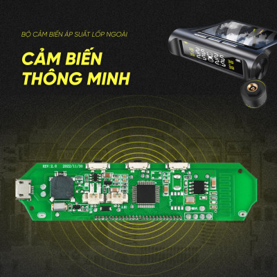 Cảm biến áp suất lốp ô tô TPMS màn hình led màu van ngoài {Bảo hành 3 tháng} - cảm biến áp suất lốp van ngoài TPMS..