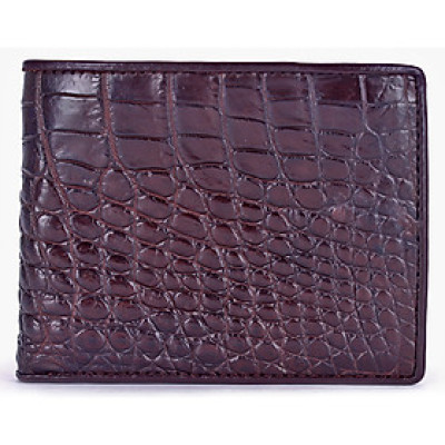 HC2785 - Bóp nam Huy Hoàng da cá sấu màu nâu đất