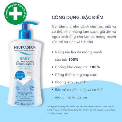 Combo Gel tắm dịu nhẹ và kem dưỡng ẩm cho Baby Neutraderm