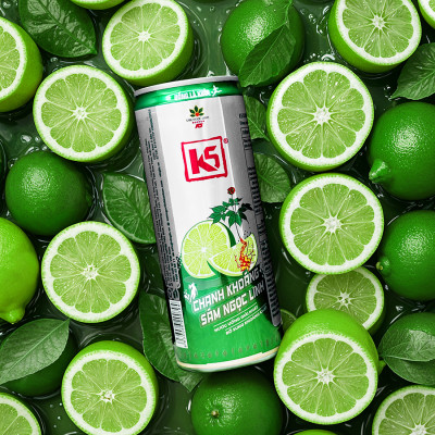 Nước Tăng Lực K5 Sâm Ngọc Linh Lon Lẻ Vị Chanh Khoáng (320ml/Lon)