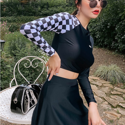 Bộ đồ bơi bikini nữ 2 mảnh dài tay chống nắng kín đáo đi tắm biển - B.34