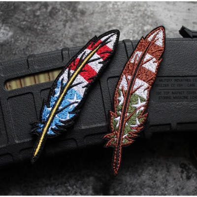 Patch_miếng dán velcro vải huy hiệu lông vũ_chiến thuật