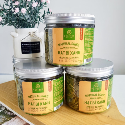 Hạt bí xanh tách vỏ Xuất xứ Ấn độ Thương Hiệu HOLINUT /đóng gói 500gr - 250gr