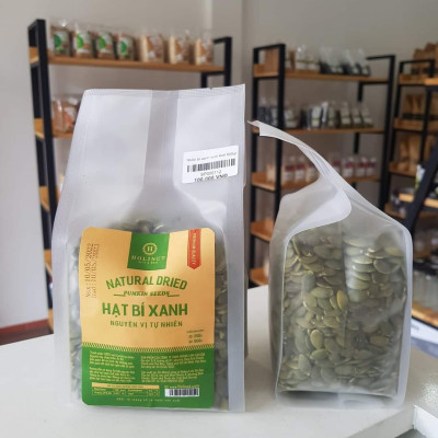 Hạt bí xanh tách vỏ Xuất xứ Ấn độ Thương Hiệu HOLINUT /đóng gói 500gr - 250gr