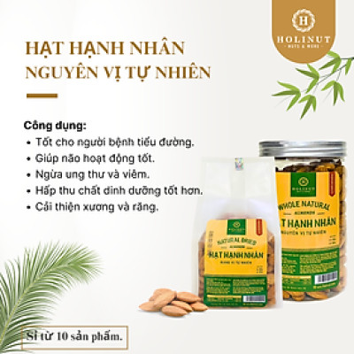Hạnh Nhân Tươi Chuẩn Nhập Khẩu Mỹ DATE mới liên tục, dùng làm sữa hạt - Thương Hiệu HOLINUT 