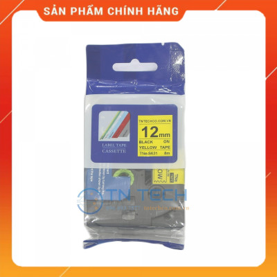 Nhãn In TNE-S631 - Đen nền vàng 12mm x 8m - Dùng cho máy in BROTHER - AIMO - PUTY [Hàng nhập khẩu]