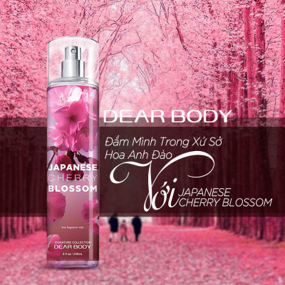 Xịt Thơm Toàn Thân DEAR BODY 236ml Dành Cho Nữ - Body Mist Dear Body - Hương Thơm Đa Dạng - Hấp Dẫn - Quyến Rũ - Lưu Hương 8h