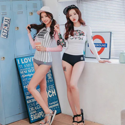 Đồ Bơi Nữ Hai Mảnh Tay Dài Chống Nắng Dễ Thương AT209 MayHomes Đồ Bơi Kiểu Hàn Quốc Ôm Thân, Long Sleeves Women Swimwear Set, UPF 50 Sun Protection