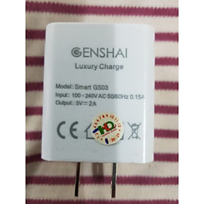Cóc sạc Genshai smart GS03 - Cốc sạc nhanh 2.1A - Hàng chính hãng