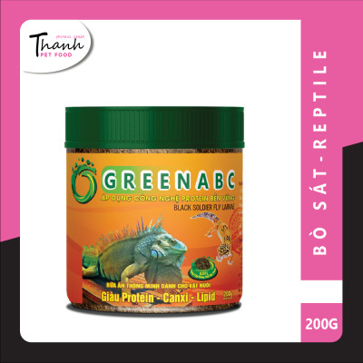 Thức ăn bò sát Rồng Nam Mỹ, Rồng Úc nhãn GREENABC - Bổ sung dinh dưỡng giúp tăng trưởng nhanh, lên màu đẹp, phòng chống MBD, teo đuôi – Hộp 200g