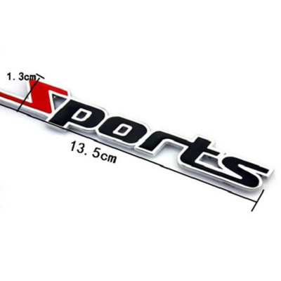 Logo kim loại chữ nổi SPORTS dán ô tô