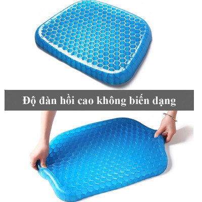 Đệm Ngồi Chống Mỏi 3D 2 Lớp Thoáng Khí - Chống Đau Mỏi Lưng - Đệm Gel Tổ Ong Đàn Hồi Lót Ghế, Mẫu Mới 2022