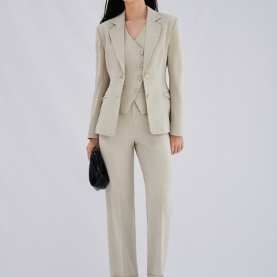 Quần vải ống suông hơi ôm Maddy Trouser thiết kế cao cấp WHITE CHIC