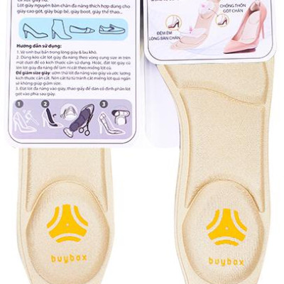 Combo 01 cặp lót giày nguyên bàn chân đa năng và 01 cặp lót giày bảo vệ gót chân 2 trong 1_buybox_BBPK11&09