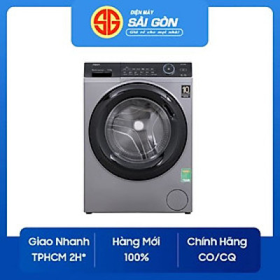 Máy giặt lồng ngang Aqua Inverter 9.0 kg AQD-A900F.S - Hàng chính hãng - Vệ sinh lồng giặt Làm mới, loại bỏ nếp nhăn và mùi khó chịu - Giặt nước nóng
