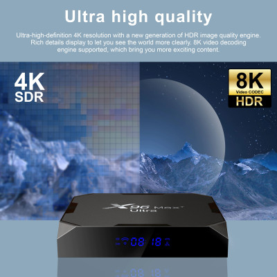 Android Tivi Box X96 Max plus ultra S905X4 Ram 4G Rom 32G Wifi Kép Có Bluetooth Cài Sẵn Ứng Dụng Xem Phim HD Và Truyền Hình Cáp miễn phí vĩnh viễn - Hàng Nhập Khẩu