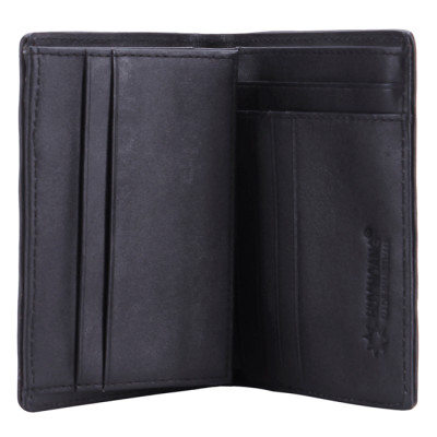 HJ2236 - Bóp nam Huy Hoàng da cá sấu nguyên con kiểu đứng màu đen