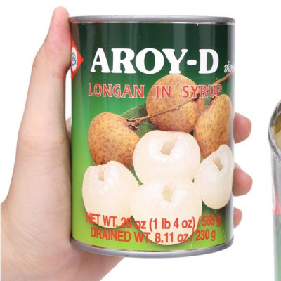 Trái Nhãn Ngâm Đường Aroy-D 565g - Nhập Khẩu Thái Lan | Aroy-D Longan in Syrup 565g