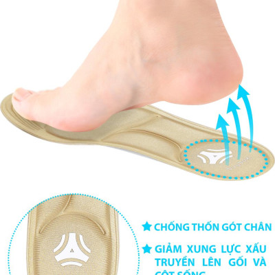 Lót giày đa năng 4D cực êm chân, chống thốn gót chân và thấm hút mồ hôi - buybox - BBPK56