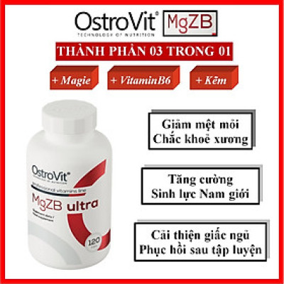 Ostrovit MgZB 90v/120v – Bổ sung Magie, Kẽm, B6, tăng cường sức khoẻ, hỗ trợ giấc ngủ, phát triển Cơ bắp