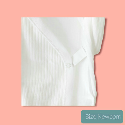 Body sơ sinh cộc tay màu trắng xuất dư mềm mát cho bé