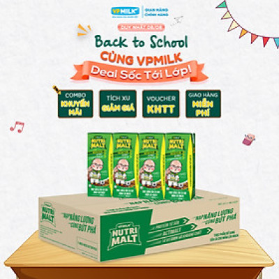 Sữa Ca Cao Mầm Lúa Mạch Đen – VPMilk Nutrimalt 180ml (Thùng 48 Hộp)